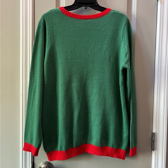 Festive Green 'Namasleigh' Crewneck Sweater - Picture 3 of 5